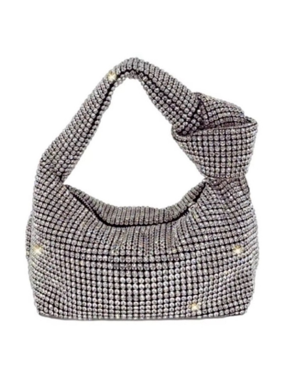 Rhinestone Crystal Shoulder Bag - Silver Sparkle